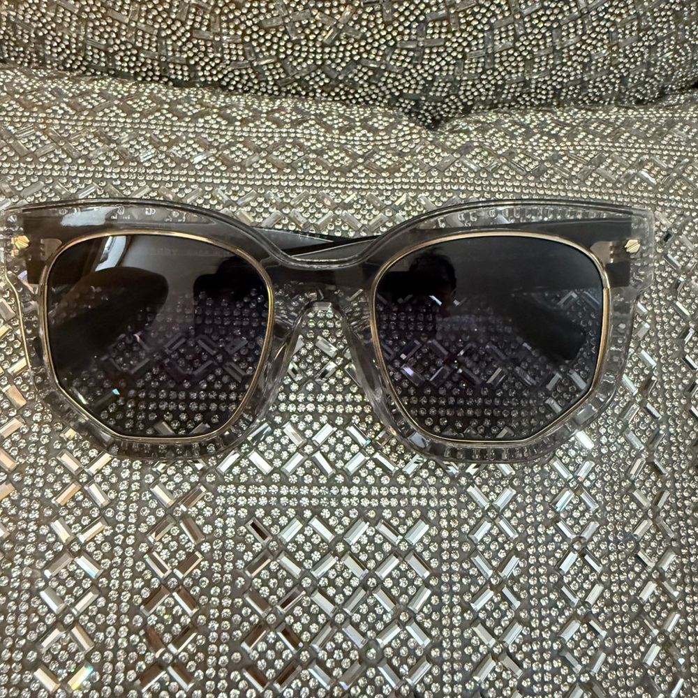 Burberry Grey Transparent Stylish Grey and Gold Sunglasses - Picture 6 of 9